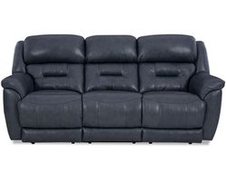 Contender 90&quot; Zero Gravity Leather Triple Power Recliner Sofa Navy (In stock)
