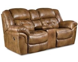Denver 81&quot; Reclining Console Loveseat Brown (In stock)