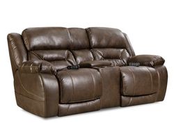 Greer 79&quot; Triple Power Reclining Console Loveseat Walnut (In stock)