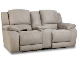 Harley 84&quot; Triple Power Reclining Console Loveseat Nickel (In stock)