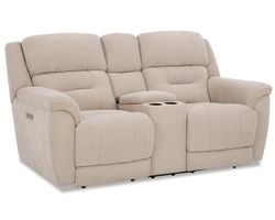 Knockout 79" Zero Gravity Triple Power Reclining Console Loveseat Tan (In stock)