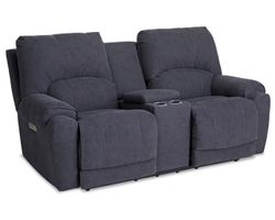 Havana Zero Gravity Triple Power Reclining Console Loveseat Navy  (In stock)
