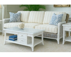 Somerset 81" Rattan Sofa White (+28 finishes +69 fabrics)