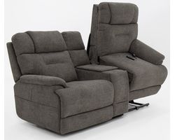 Flexsteel® Zofa Zecliner Triple Power LIFT Reclining Console Loveseat