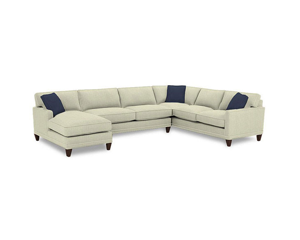 Rowe Townsend Customizable 3-Cushion Sofa with Track Arms & Wood