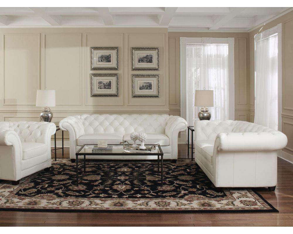 Victoria 1042 Leather Sofa in White - IN STOCK FAST FREE SHIPPING | Sofas  and Sectionals, image size:1000x800