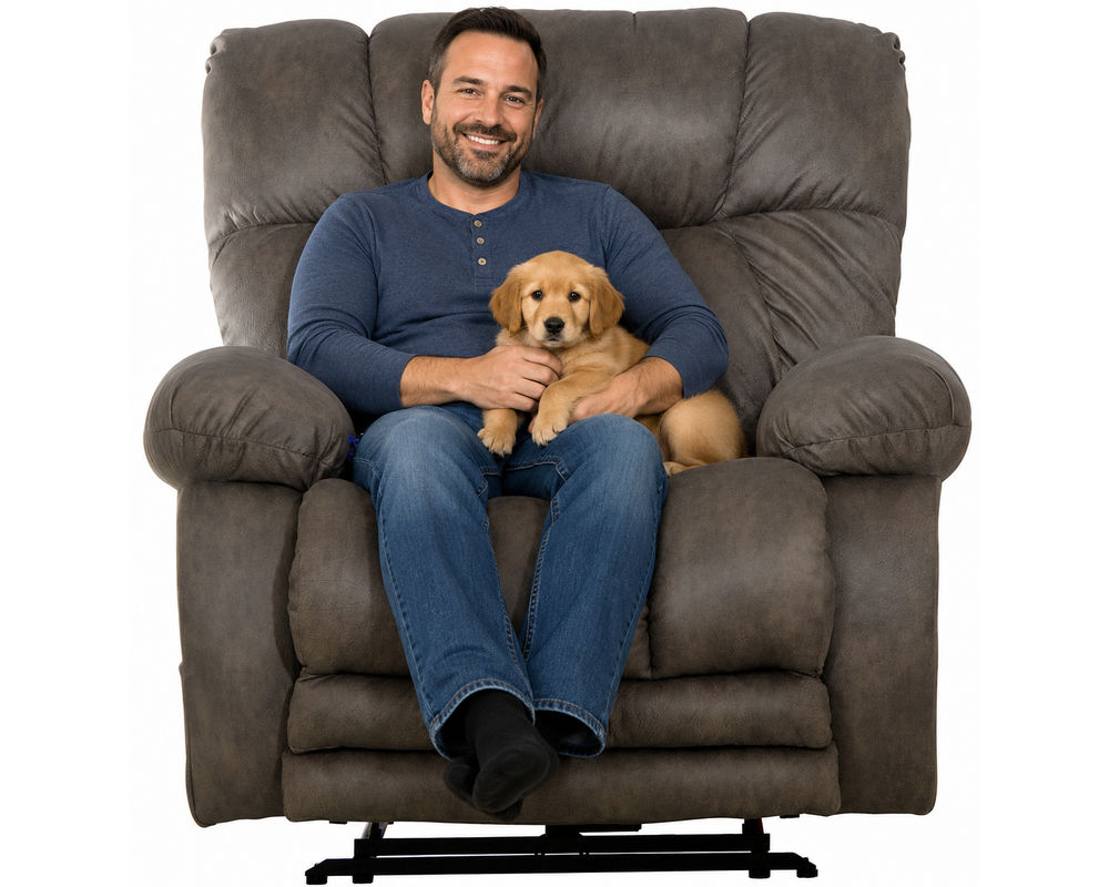 Dawkins Big Man's Lay Flat Power Recliner with Extended Ottoman