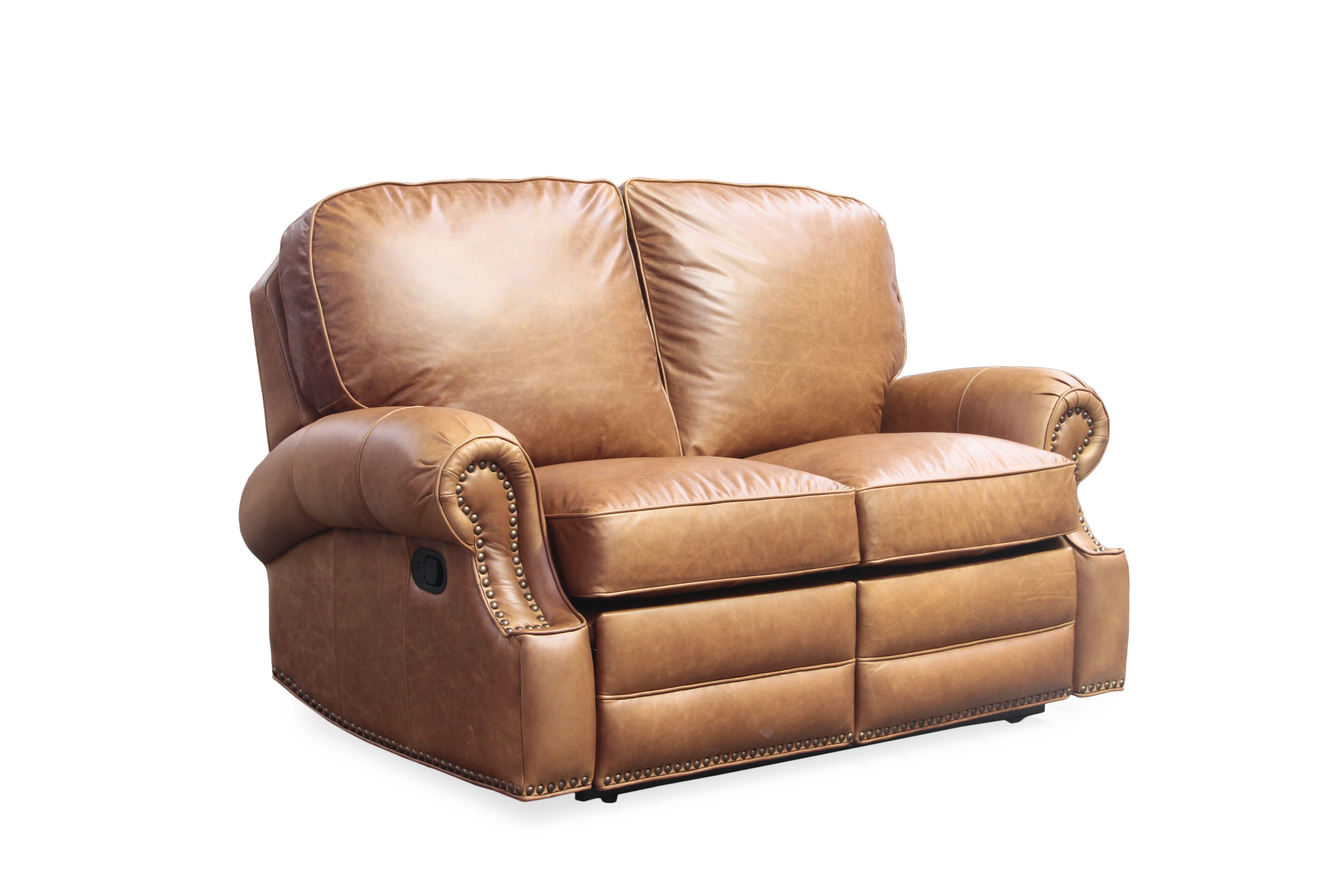 Barcalounger longhorn leather reclining loveseat sale