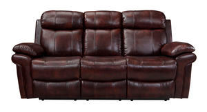 Joplin Power Leather Reclining Sofa in Brown