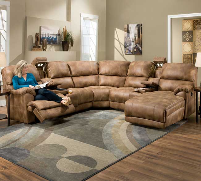 Presley 572 Reclining Sectional in Almond | Sofas and Sectionals