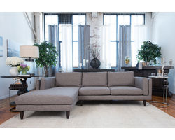 Retro Fabric 2-Piece Sectional Set in Taupe (LAF Chaise)