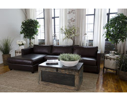 Urban 2 Pc.Top Grain Leather Sectional In Cappuccino (LAF Facing Chaise)