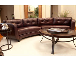 Vittorio 2 Pc.Top Grain Leather Sectional in Mahogany