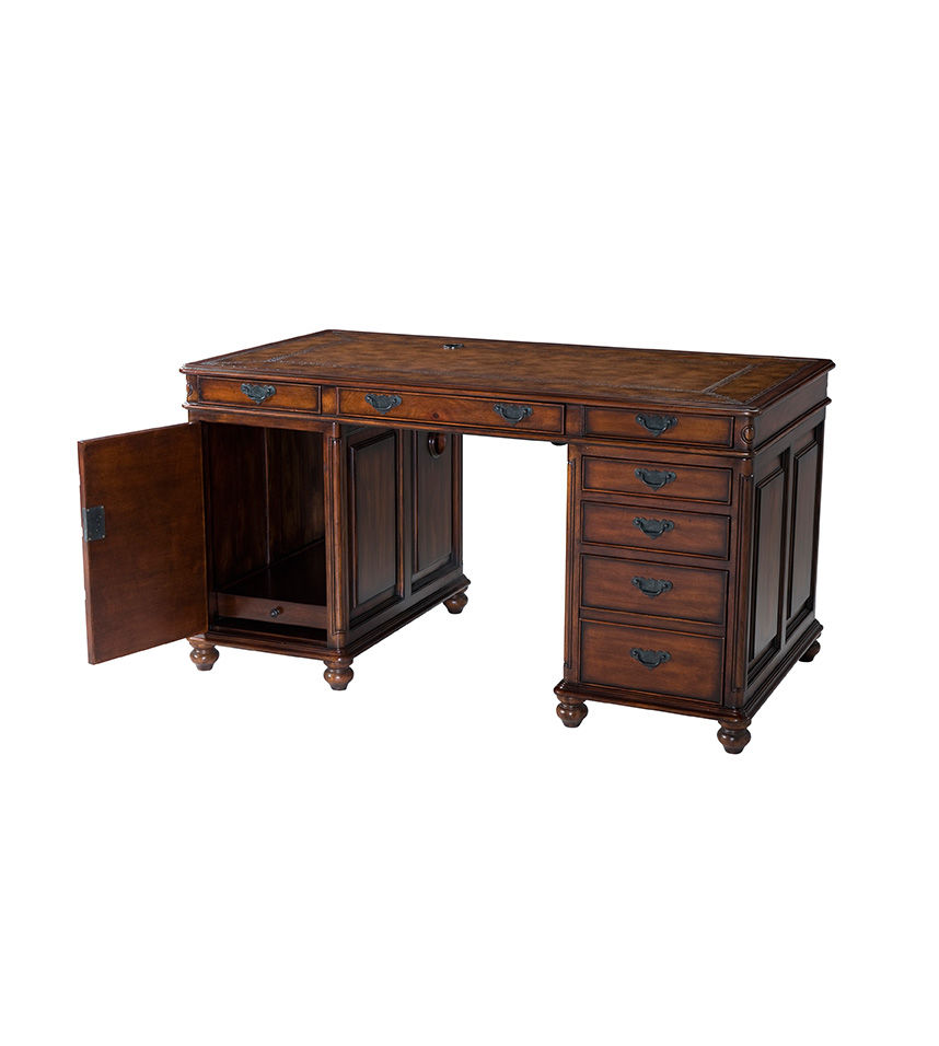 家具 Theodore Alexander Desk Edwardian Gentleman's Pedestal Desk | Sofas and Sectionals