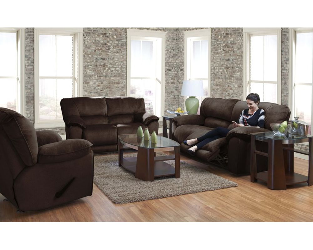 Laredo Springs Brown Microfiber Non-Power Reclining Sofa - Rooms To Go