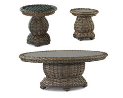 South Hampton Outdoor Living Room Tables (Glass Top)