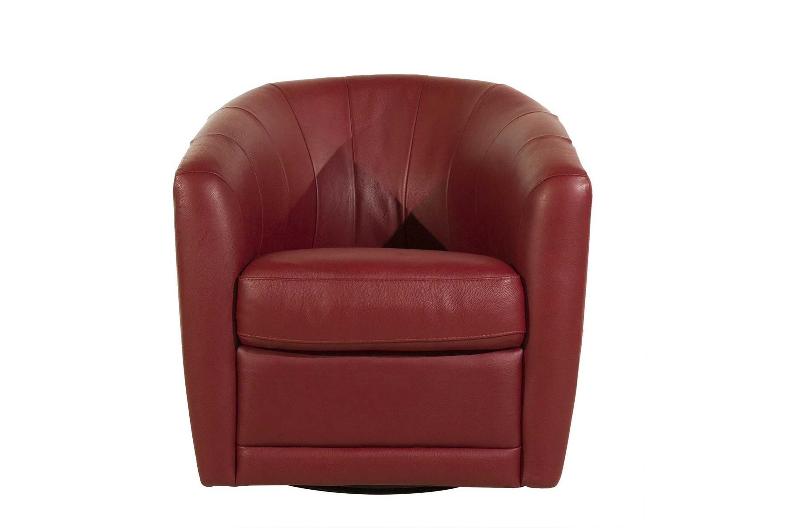 Giada B596 Top Grain Leather Barrel, Brown Leather Barrel Chair
