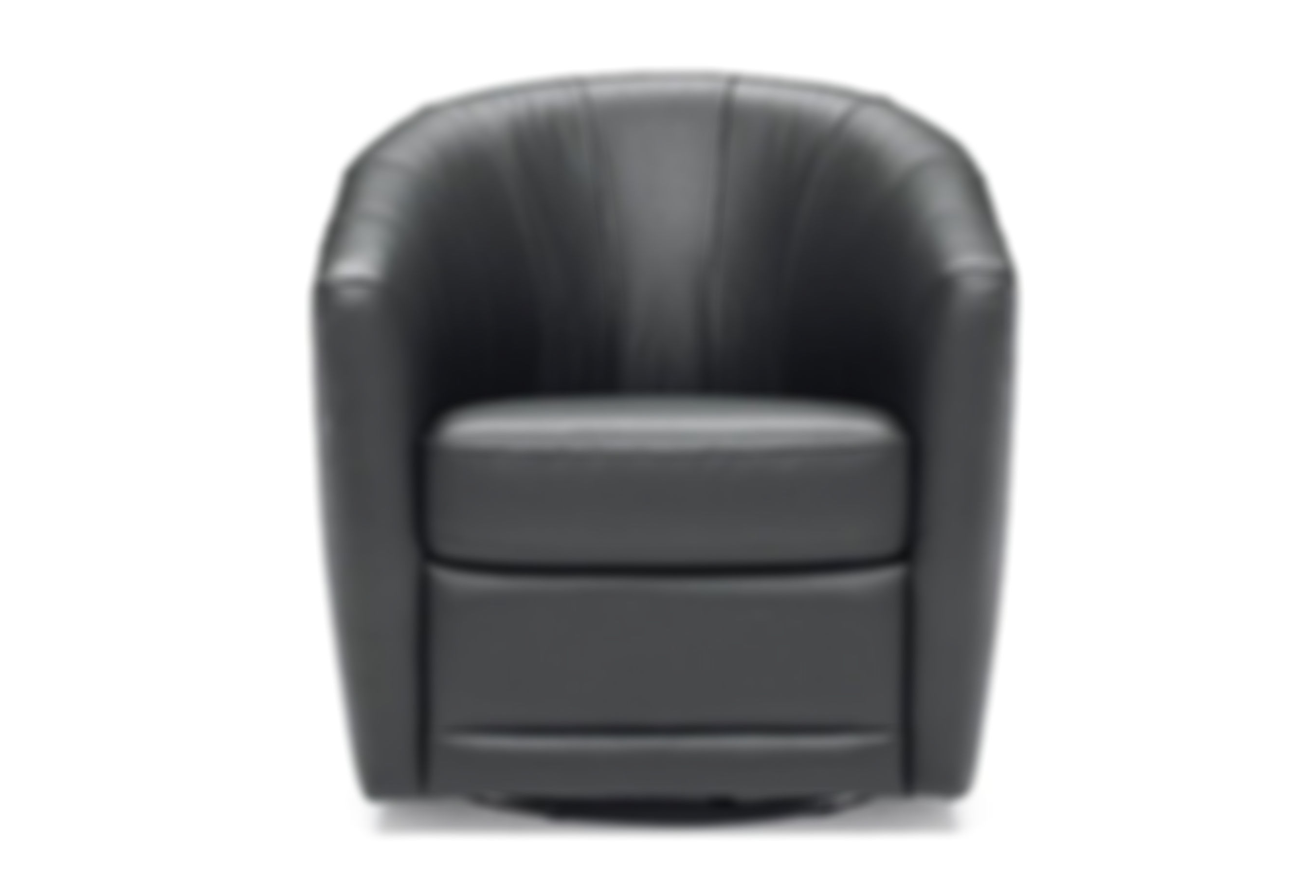 Giada B596 Top Grain Leather Barrel, Black Leather Barrel Chair