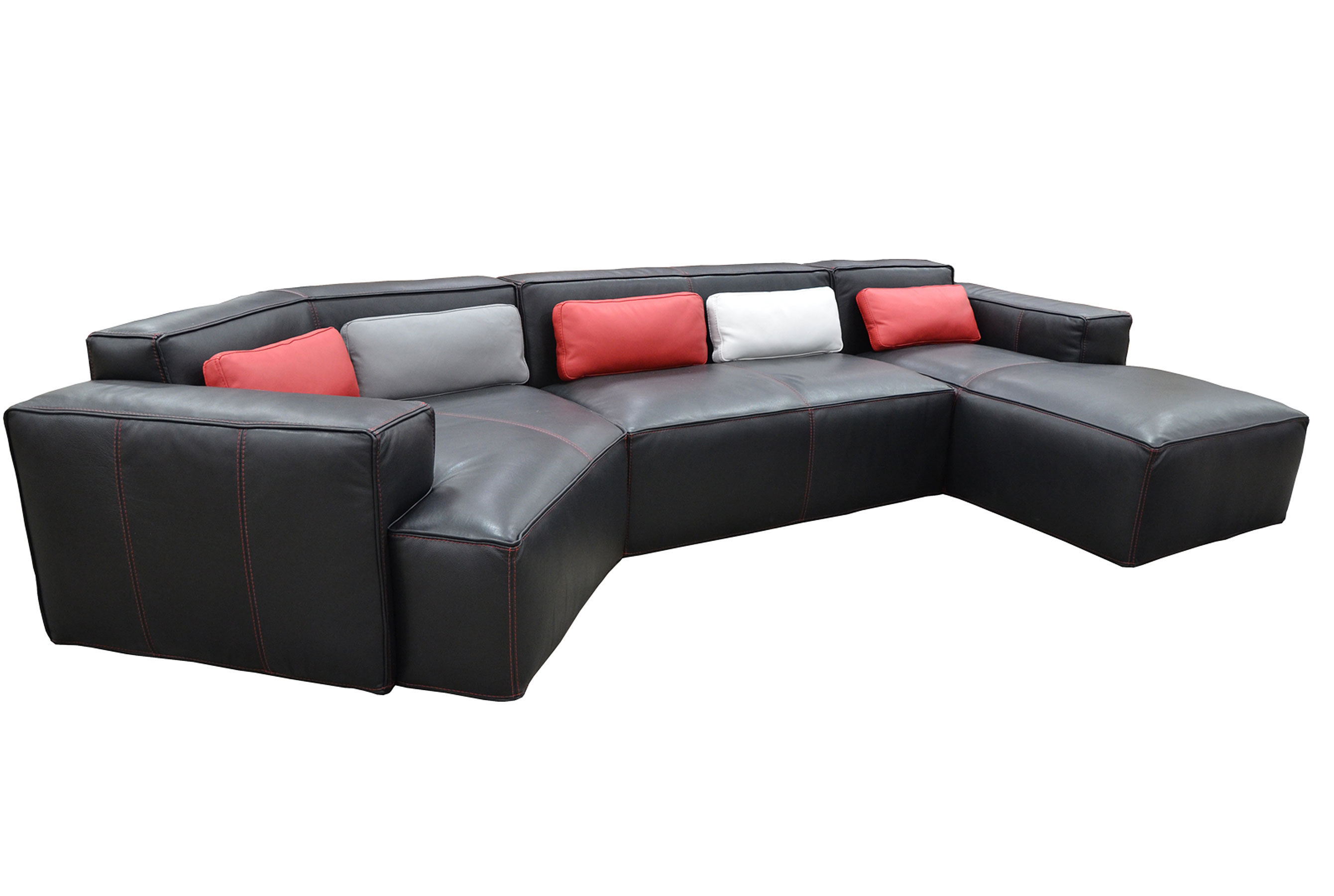 Dominic Sectional All Leather Chaise Left or Right Side Sofas and Sectionals