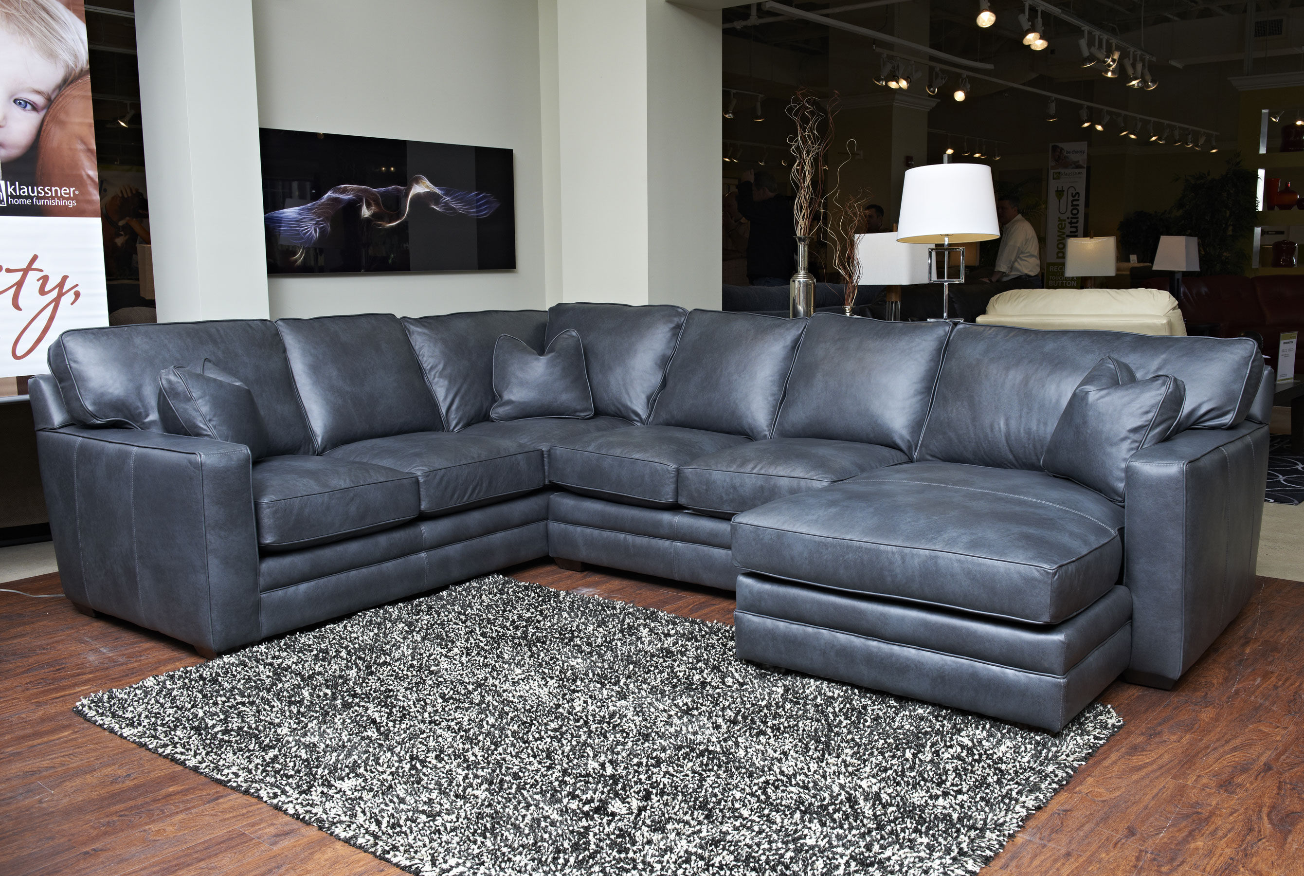 Homestead **100% Top Grain Leather** Sectional w/ Down Cushions