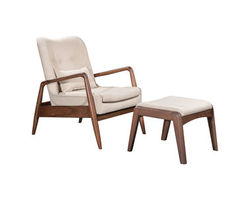 Bully Lounge Chair &amp; Ottoman Beige