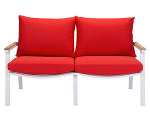 Maya Beach Sofa Red, Natural &amp; White