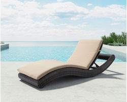 Pamelon Beach Chaise Lounge Brn &amp; Beige