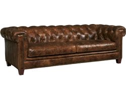 Chester Leather Sofa w/ Nailhead Trim (Medium Brown) 94.5"
