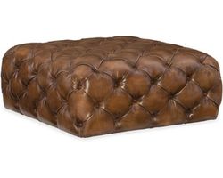 Ethan Leather 41&quot; Square Ottoman