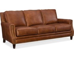 Exton Leather Stationary Sofa (83&quot;)