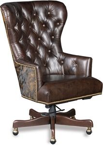 Katherine Leather Home Office Chair with Hair on Hide