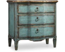 Hooker Furniture Living Room Three Drawer Turquoise Chest