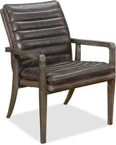 Langston Leather Wood Frame Club Chair