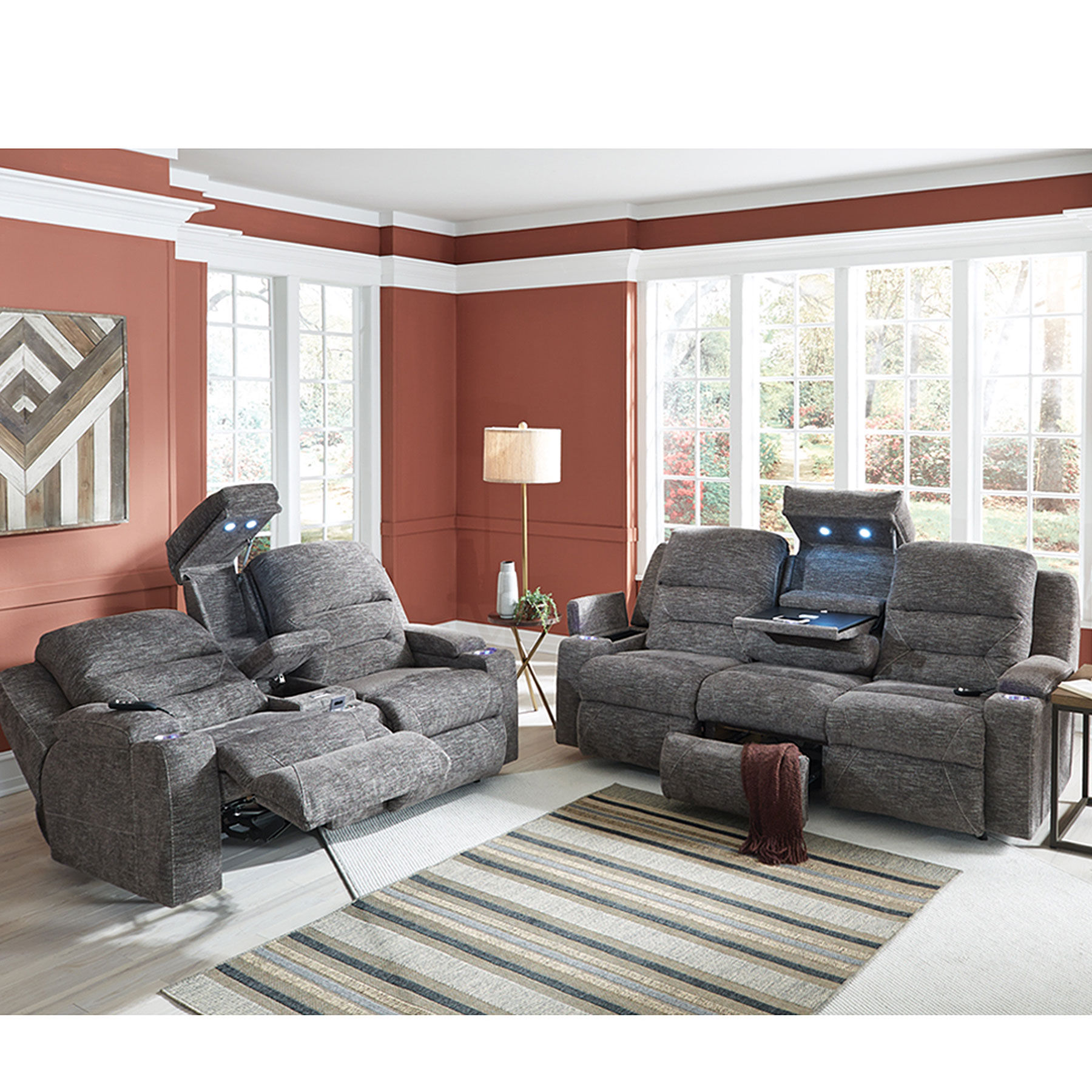 La-Z-Boy® Kells Mist Power Rocking Recliner with Headrest