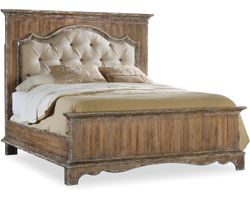 Chatelet King Upholstered Mantle Panel Bed (Panel Headboard Also Available)