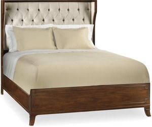 Palisade Upholstered Shelter King Bed - Taupe Fabric
