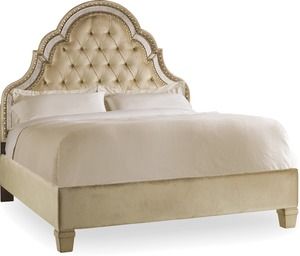 Sanctuary King Tufted Bed-Pearl Essence