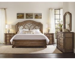 Solana King Mirrored Panel Bed