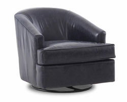 Devon Leather Accent Chair or Swivel Glider