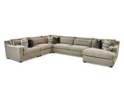 Roan Stationary Sectional with Down Cushions (Made to order fabrics)