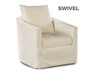 Elena Slipcover Tub Swivel Lounge Chair