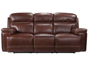 Fresno 91&quot; Leather Reclining Sofa w/ Power Headrest