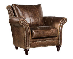 Butler All Leather Chair and Ottoman