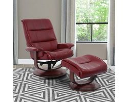 Knight Leather Rouge Reclining Swivel Chair and Ottoman