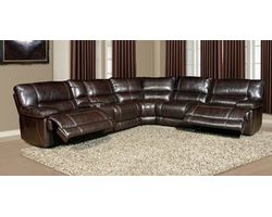Pegasus Nutmeg 6 Piece Power Reclining Sectional (Faux Leather)