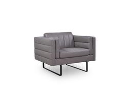 Orson Leather Chair in Dark Grey