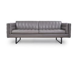 Orson 85&quot; Leather Sofa in Dark Grey