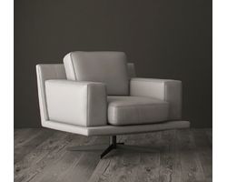 Mercier full leather modern swivel chair