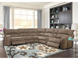 Polaris Power Headrest Power Reclining Sectional Kahlua (In stock - Fast shipping)
