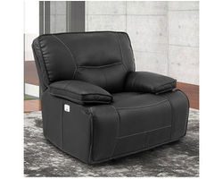 Spartacus Black Power Headrest Power Recliner (Leather like fabric)